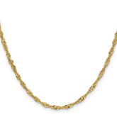 14K 24 inch 2.75mm Lightweight Singapore with Lobster Clasp Chain